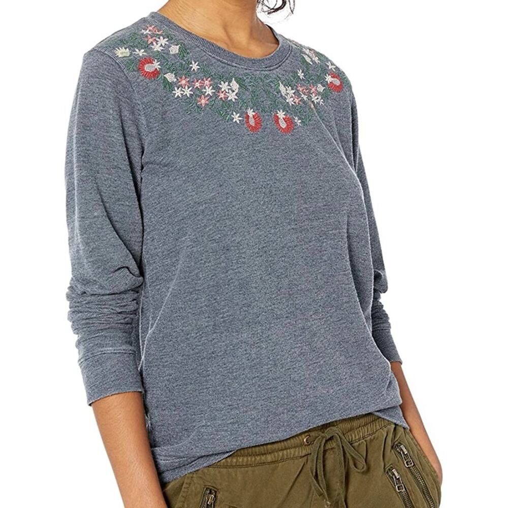 Lucky Brand Necklace Embroidered Sweatshirt XS